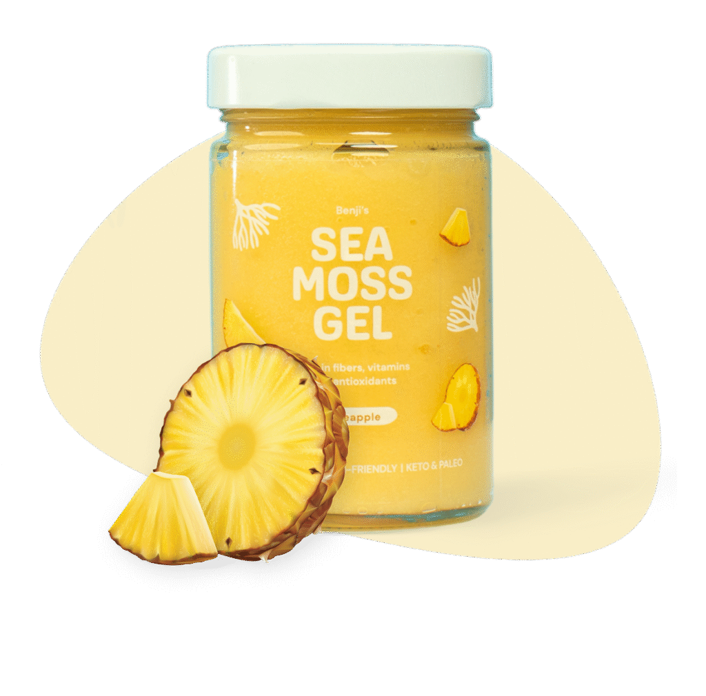 Benjis ananas sea moss gel i 327 ml glas